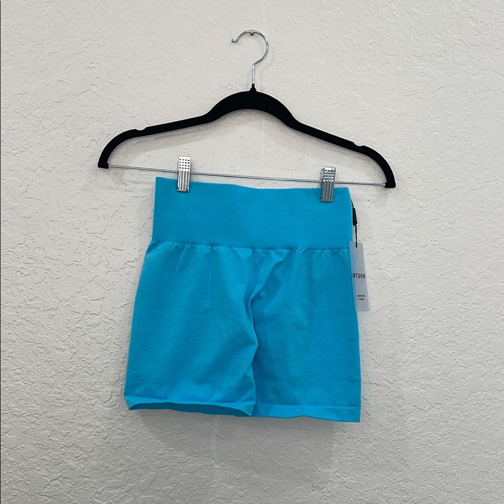 NVGTN High Waist Blue Athletic Shorts NWT